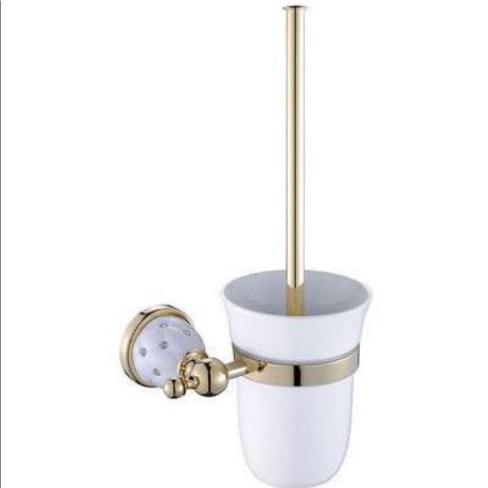 Fancy mounted toilet brush holder with crystals